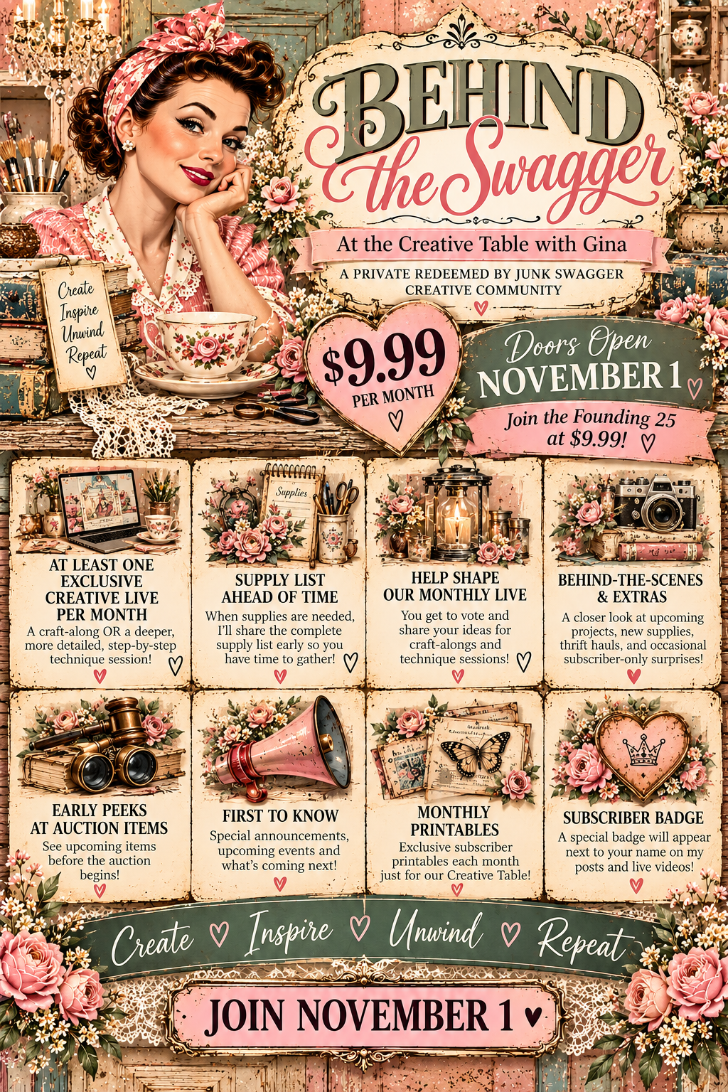 BEHIND THE SWAGGER: At the Creative Table with Gina ~ A private Junk Swagger community