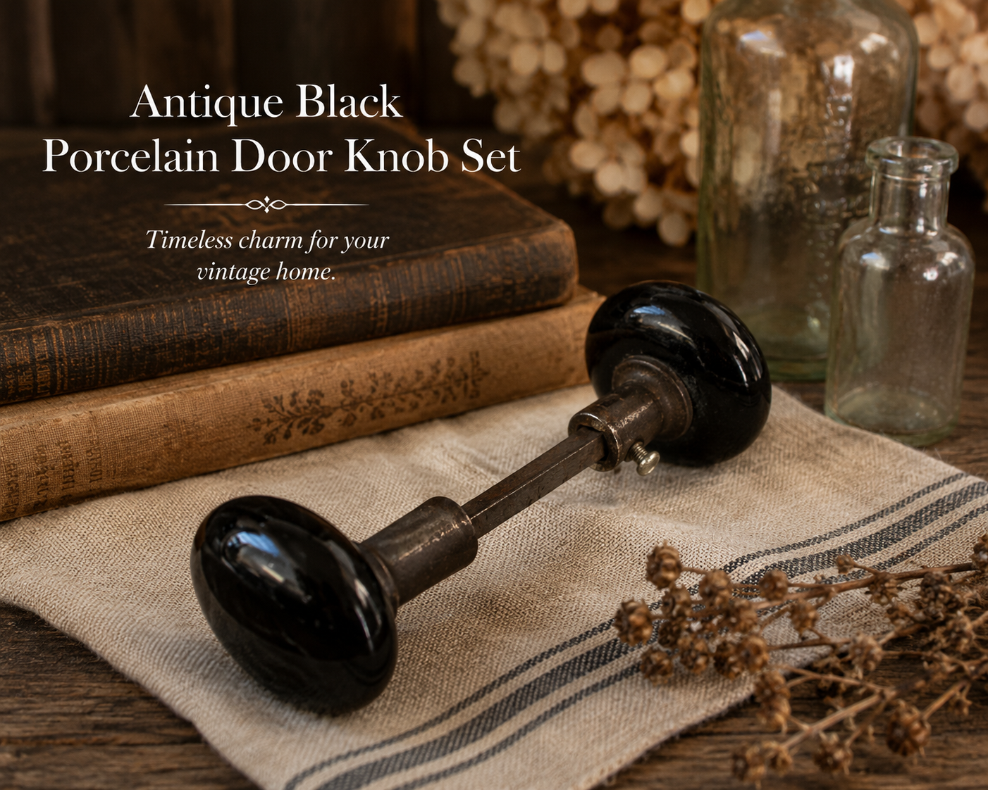 Antique Porcelain Door Knob Set